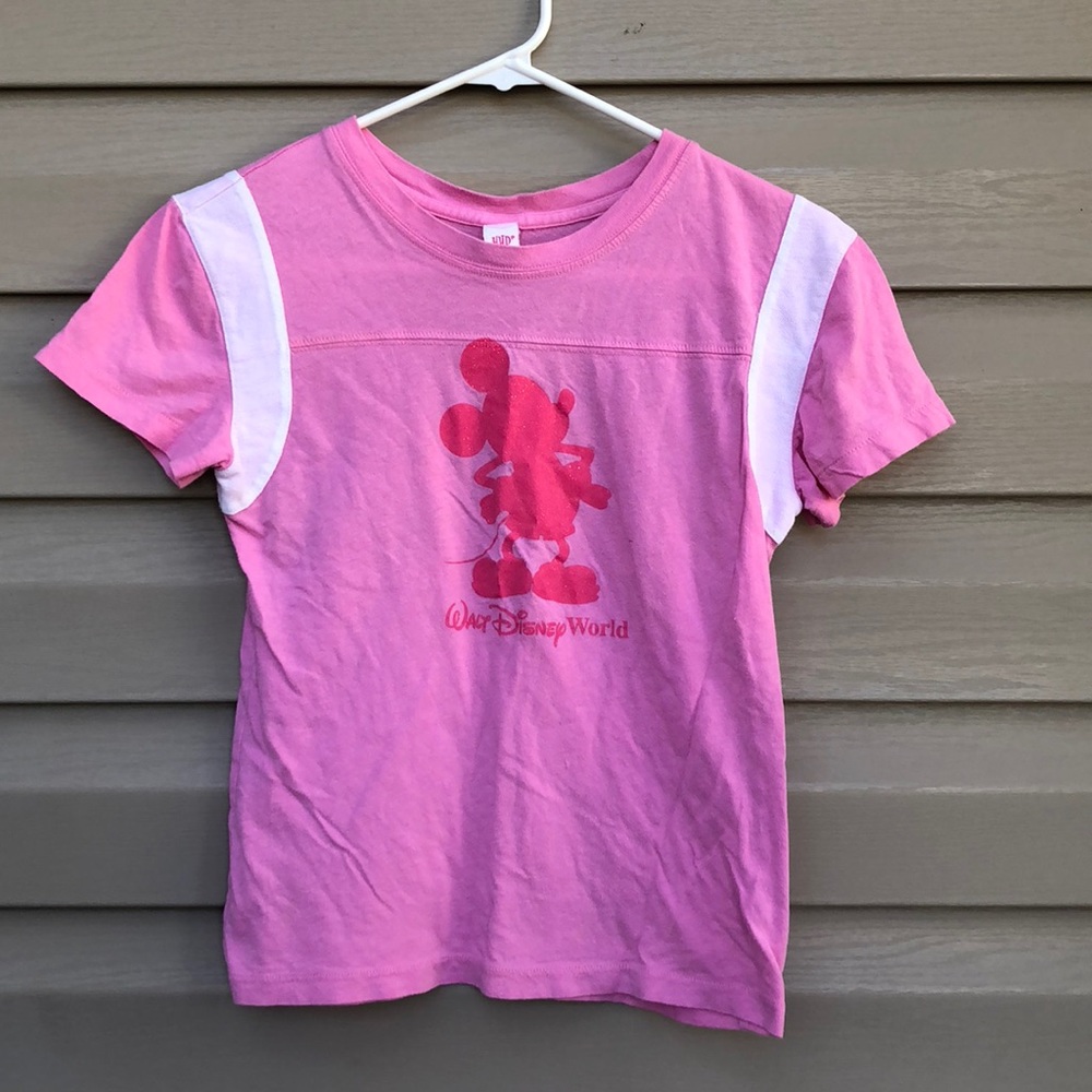HYP girls pink/white tee with glittery Mickey  $5/25